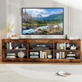 TV Stand with Power Outlet for TVs up to 75 inch Television Stands Media Storage Entertainment