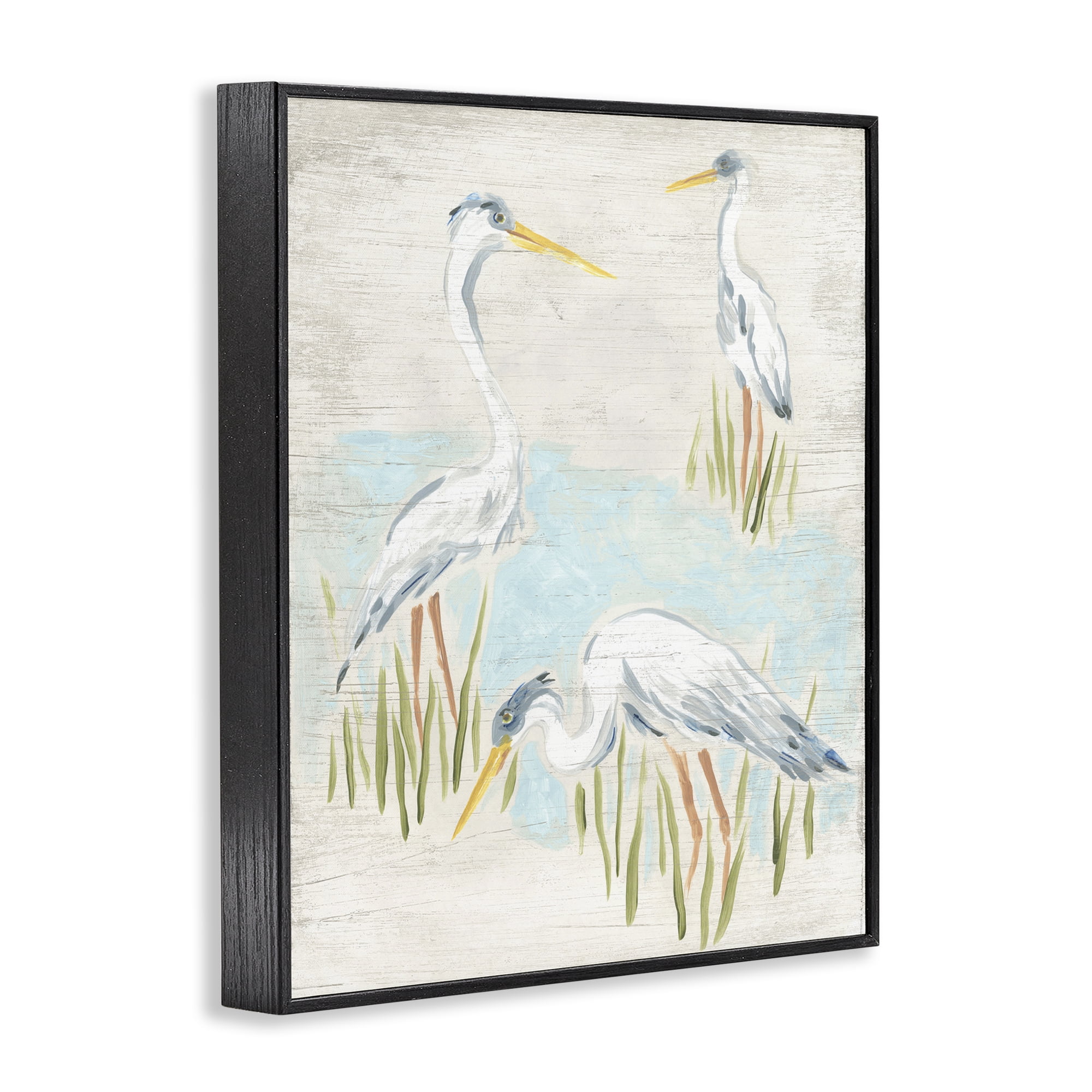 Stupell Industries Nautical Heron Trio Animals & Insects Painting Black Framed Art Print Wall Art, 16 x 20