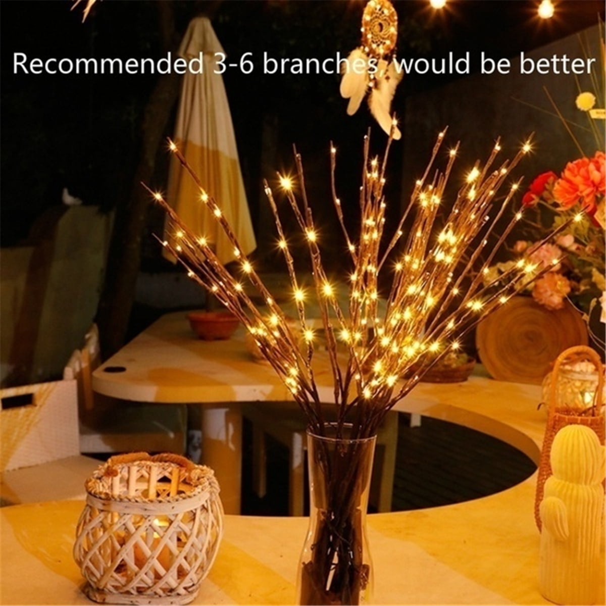 Artificial Tree Lights Led Lighted 20 Beads Twig Branches Battery Operated Home Walmart Canada