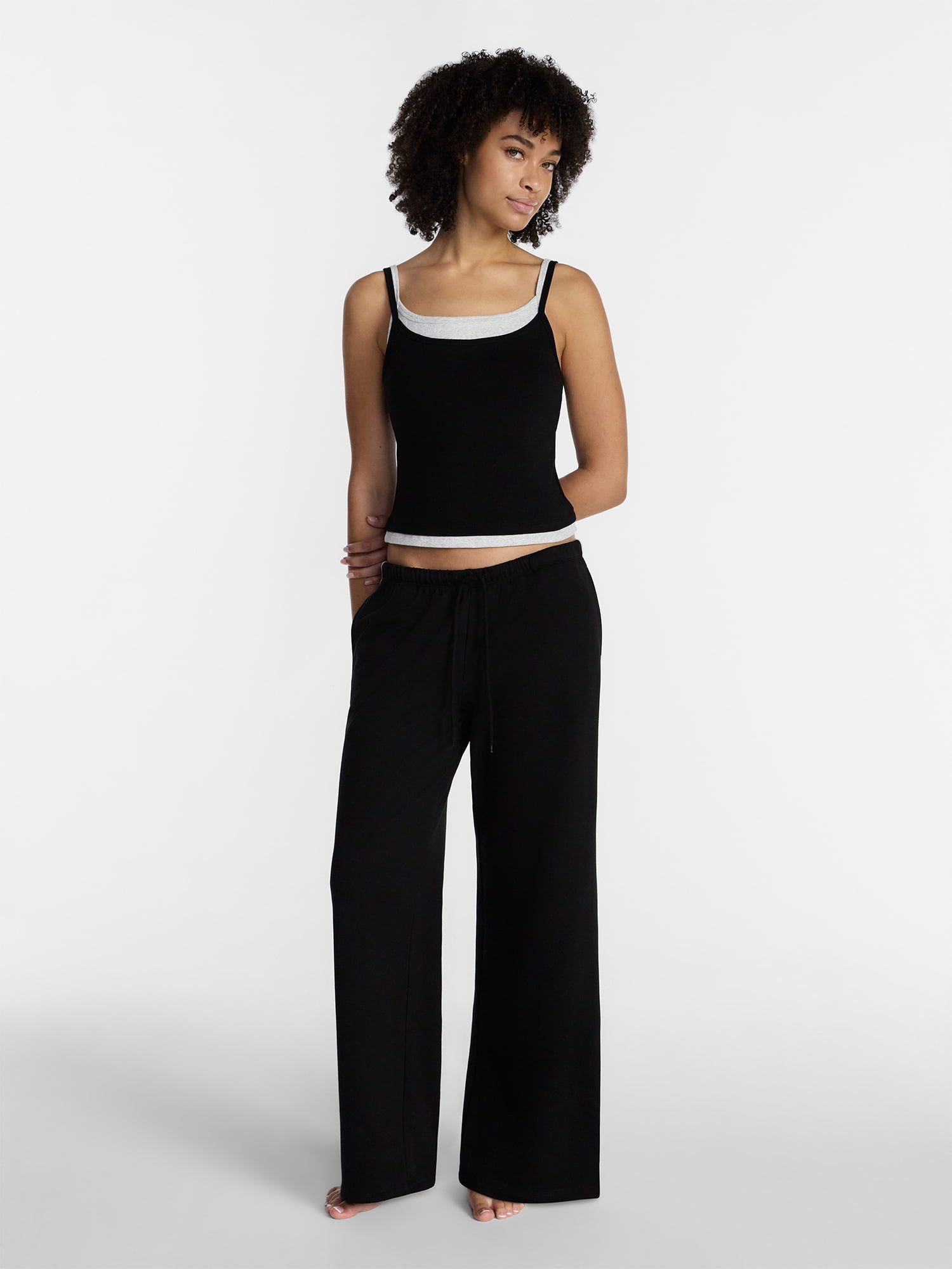 No Boundaries Women’s and Women’s Plus Sleepwear Double Cami, Sizes XXS – 3X
