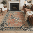 thumbnail image 4 of GENIMO 2'x3' Area Rug, Washable Non Slip Soft Zebra Print Indoor Door Mat for Entryway Kitchen Laundry Room, Rust Red, 4 of 6