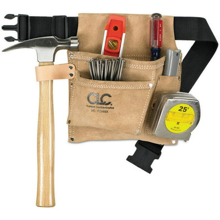 Custom Leathercraft IP489X 3-Pocket Nail and Tool Bag with Polyweb (Best Tool Belt Ever)