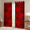 thumbnail image 2 of jejeloiu Vretro Damask Jacquard Blackout Curtains Set of 2 (38x54 Each),Baroque Flower Floral Curtains and Drapes,Red Black Living Room Curtains,Super Cozy Room Decoration, 2 of 6