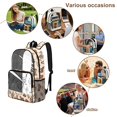 thumbnail image 5 of ZIATUBLES Clear Backpack 17 Inch, Heavy Duty Fabric & PVC Transparent Bookbag with Western Highland Cow Cactus Print, Large Capacity See Through Backpack for Women Men School, 5 of 7