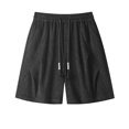 thumbnail image 4 of Ceisia Men Herringbone Wide Leg Shorts Elastic Drawstring Waist Soft Thick Loose Baggy Fit Daily Casual Home Lounge Short Pants Gifts for Father, 4 of 9