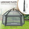 thumbnail image 6 of Baby Playpen with Self-Inflating Play Mat & Travel Bag, Portable Outdoor Playpen for Babies and Toddlers, Foldable Pop Up Play Tent for Home, Park, Beach and Camping (Grey), 6 of 7