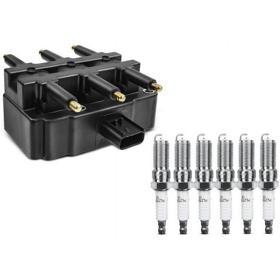 Ignition Coil and Spark Plug Kit 1 - Compatible with 2007 - 2011 Jeep Wrangler 3.8L V6 2008 2009 2010
