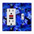 thumbnail image 1 of Metal Light Switch Plate Outlet Cover (Blue Artistic Camo - Single Rocker Single Toggle), 1 of 2