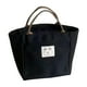 thumbnail image 4 of Bolso de lona para mujer, bolso de moda, ligero, con asa superior, bolsa de comestibles, bolsa de lona para el trabajo, viajes, escuela, uso diario Negro, 4 of 9
