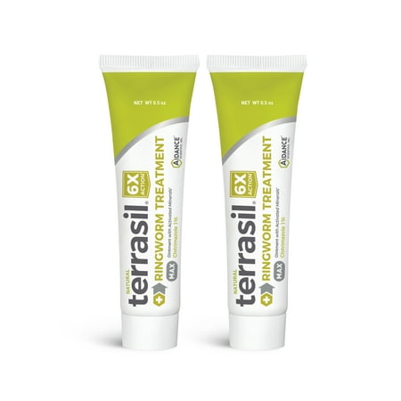 (2 pack) Terrasil Antifungal Ringworm Cream for Adults & Kids, Clinically Proven 1% Clotrimazole (14gm Tube)