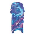 thumbnail image 2 of HELLHERO Polyester Swimwear Coverup for Beach Short Sleeve Free Size Long Kimono Swimsuit Cover Up Blue Marble Pattern, 2 of 5