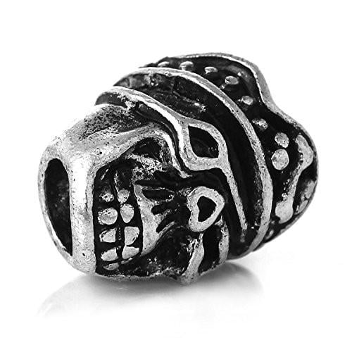 Halloween Pirate Skull Charm Bead for European Snake Chain Charm Bracelet