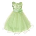 thumbnail image 1 of Kid's Dream Robe Fleurie Double en Sequins Vert Lime pour Bébé Filles 18M, 1 of 4