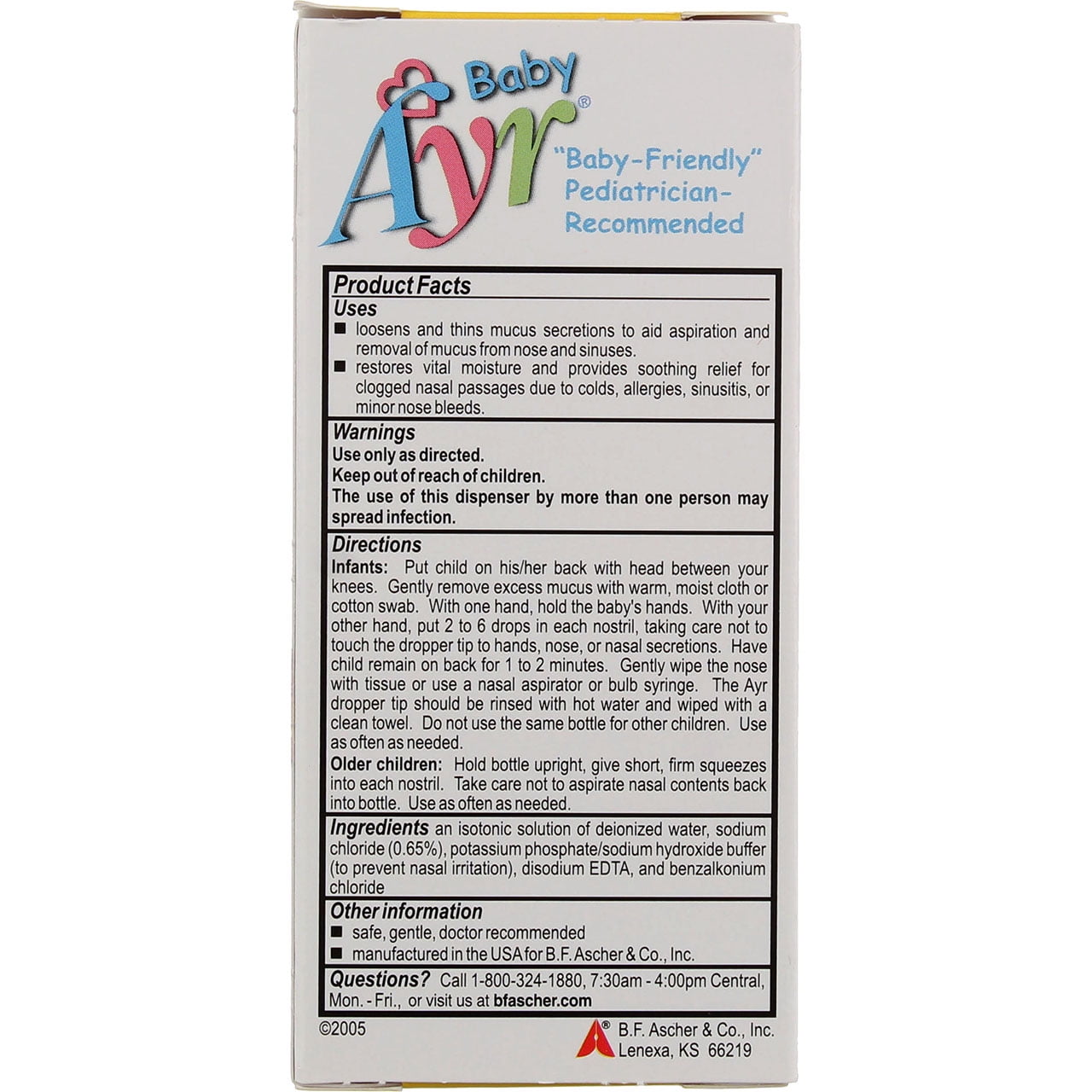 Ayr Baby Saline Nose Spray/Drops 30 mL (Pack of 6)