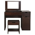 thumbnail image 3 of Bowery Hill Wood Walnut Vanity Set Rectangular Lift-Up Storage 27.88"W x 36.65"D x 15.71"H Unassembled, 3 of 6