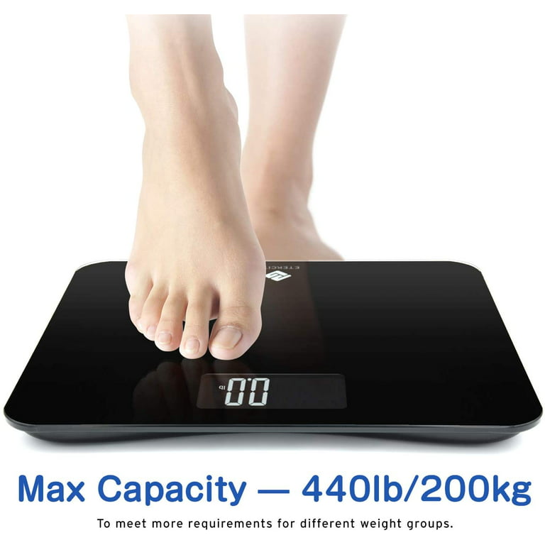 Etekcity Digital Bathroom Scale for Body Weight for People, Extra Wide  Platform and High Capacity, Large Number and Easy-to-Read on Backlit LCD  Display, 440 lb