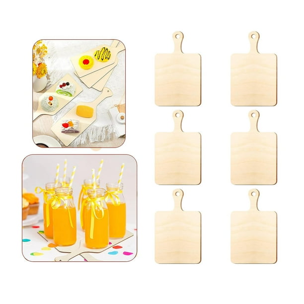 6x Mini Wooden Cutting Board Unfinished Wood Boards Small Kitchen Serving Board 23x14CM