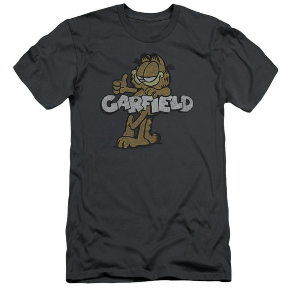 Garfield Retro Garf S/S Adult 30/1 T-Shirt Charcoal