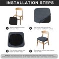 thumbnail image 4 of Lavish Cover Stretch Chair Seat Cover, Elastic Removable Dining Chair Cushion Slipcover, Dark Gray Jacquard Textured, 6 Pack, 4 of 7