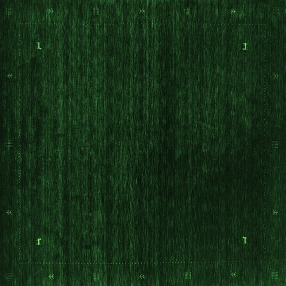 Ahgly Company Indoor Square Abstract Green Contemporary Area Rugs, 5' Square