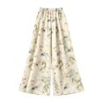 thumbnail image 6 of Coerni Girls Ink‑Wash Printed Pants Lightweight Chiffon Wide Leg Pants Elastic High Waist Flowy Trousers Summer Casual Vacation, 6 of 6