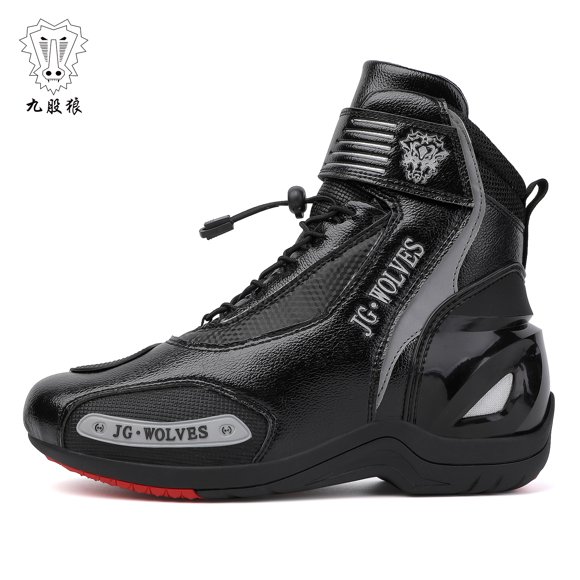 JG WOLVES - Motorcycle Boots - All-Season Comfort & Adventure - Waterproof Touring & Off-Road Riding Shoes - For Men & Women,Black gray,45