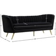 thumbnail image 6 of Maklaine Contemporary Upholstery Velvet Sofa in Black, 6 of 8