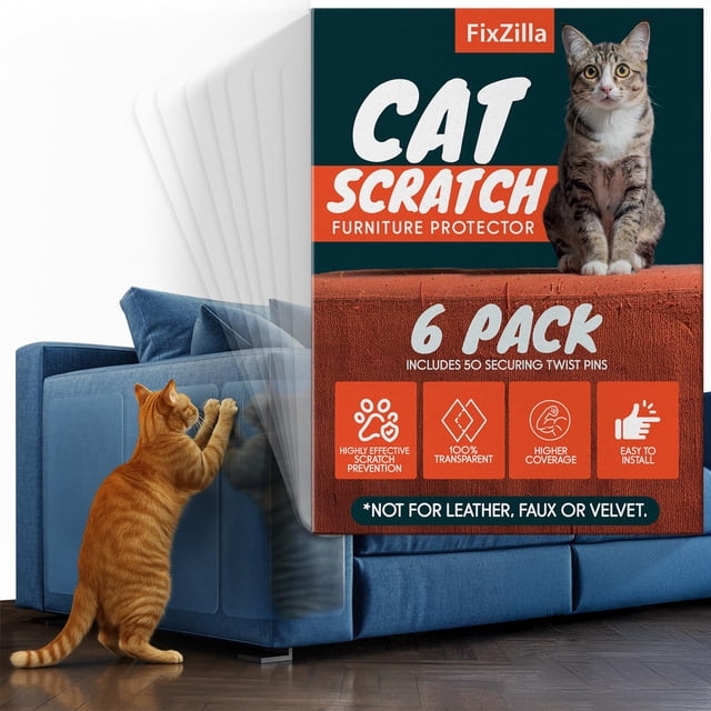 Protector de muebles para gatos FixZilla, antiarañazos, paquete de 6