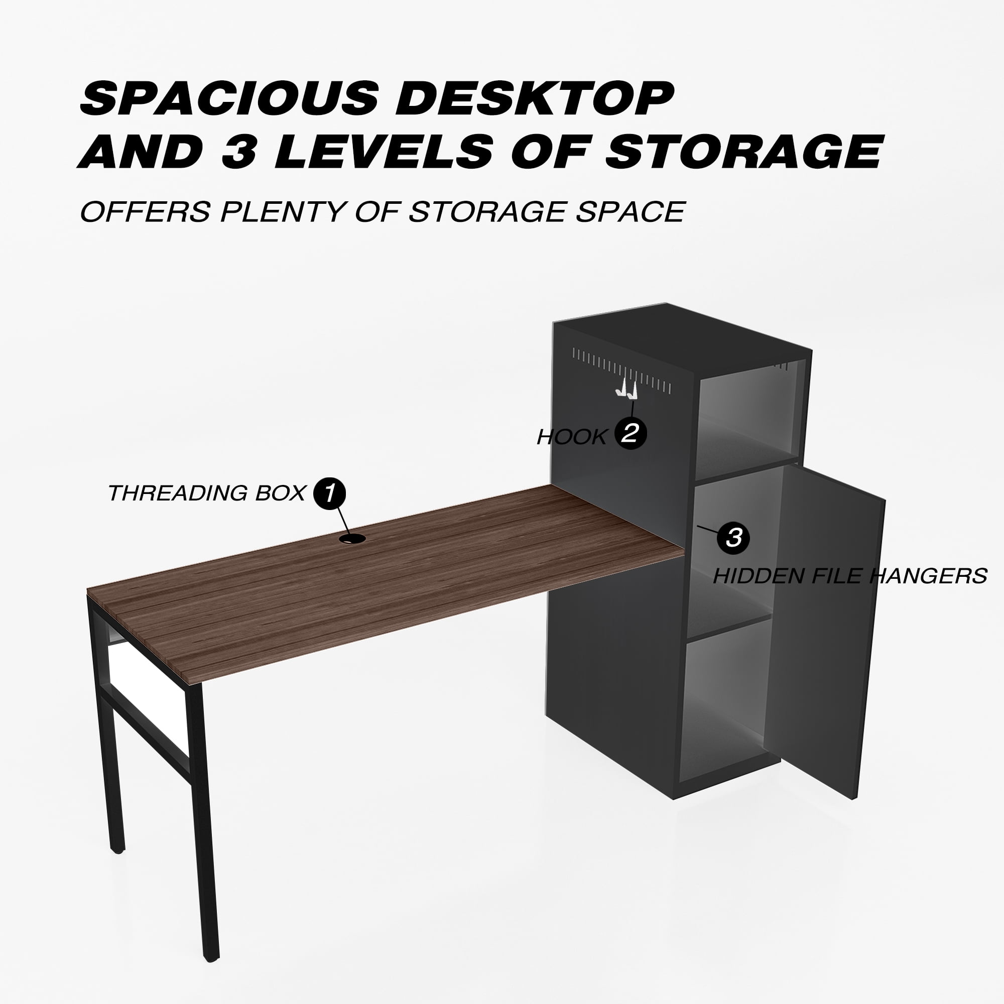 On Sale Home Office Desks with Storage Cabinet, Wood Computer Desk Table with Metal Locker for Bedroom/Living Room On Sale Home Office Desks with Storage Cabinet, Wood Computer Desk Table with Metal Locker for Bedroom/Living Room