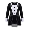 thumbnail image 3 of Alvivi Girls Long Sleeve Shiny Sequins Modern Jazz Dance Costume Gymnastics Leotard Black 4, 3 of 7