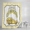 thumbnail image 3 of Summer Lemon Truck Shower Curtain, Direct From Farm Country Watercolor Yellow Plaid Waterproof Shower Curtain Set with 12 Hooks Lightweight Bath Curtains Fabric Bathroom Decor 72x78 Inches, 3 of 9