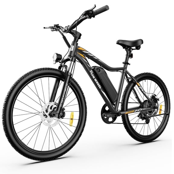 5TH WHEEL WLB17 26" Electric Bike for Adult, 500W Peak Ebike with 36V 10.4Ah Removable Battery, Electric Bicycle with 7 Speed, UL2849, White/Black