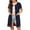 Navy, variant on Abomasnow Women's Zipper Front House Coat Short Sleeves Robe Zip up Cotton Bathrobes Casual Loose Fit Short Nightgown with Pockets