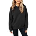 thumbnail image 4 of Domzest Boys & Girls Plain Hoodies Casual Long Sleeve Loose Fit Hooded Sweatshirt 2026 Trendy Basic Pullover Sweatshirts Black 150 Age:11-12Y, 4 of 6
