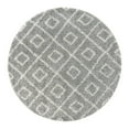 thumbnail image 3 of Unique Loom Trellis Shag Collection Area Rug - Ruth (6' Round Gray/Ivory), 3 of 11