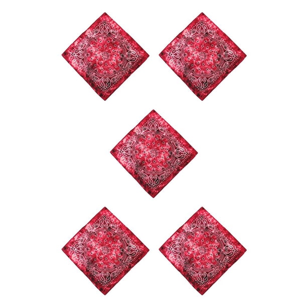 Jumpingount Accesorios para pañuelos pequeños Pañuelo para la cabeza hecho a mano Manualidades DIY Pañuelos de en forma cuadrada Compras Deportes Rojo 5piezas Jumpingount CBP256545