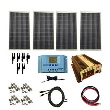 WindyNation Complete 400 Watt Solar Panel Kit with 1500 Watt VertaMax Power Inverter RV, Boat, Off-Grid 12 Volt