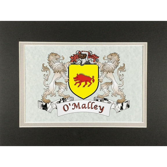 O'Malley Irish Coat of Arms Print - Frameable 9" x 12"