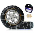 thumbnail image 1 of Snow-Chains Auto Fixing 1 Min Quick Fit Easy Installation Tire-Chains, Portable Reusable Universal Emergency Tire Traction Chain for Passenger Car, Pickup Trucks and SUV - Set of 2, 1 of 6