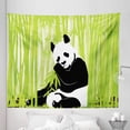 thumbnail image 1 of Animal Tapestry, Panda Bear in Bamboo Forest Jungle Oriental Nature Wildlife Tropic Cartoon Art, Fabric Wall Hanging Decor for Bedroom Living Room Dorm, 5 Sizes, Lime Black White, by Ambesonne, 1 of 1