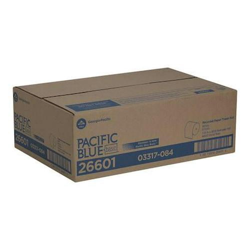 Georgia-Pacific Pacific Blue Basic Hardwound Paper Towels, Continuous Roll, 7 7/8 in W, 800 ft, White, 6 Pack