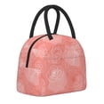 thumbnail image 2 of YFYANG Portable Waterproof Insulated Lunch Bag, Pink Rose Line Texture Reusable Cooler Bag / Picnic Bag for Adults Teens, 2 of 9
