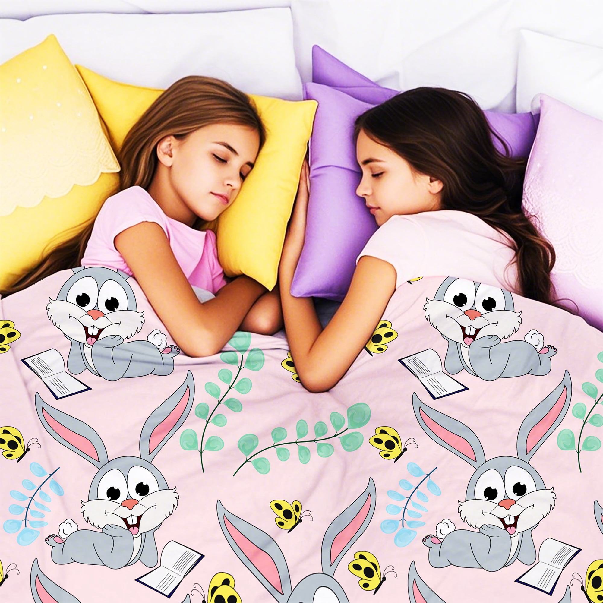 Flannel Fleece Throw Blanket, Soft Large Throw Blanket, Lightweight Cozy Plush Throw Blanket Fit Sofa Bed, 50"x60", Rabbit