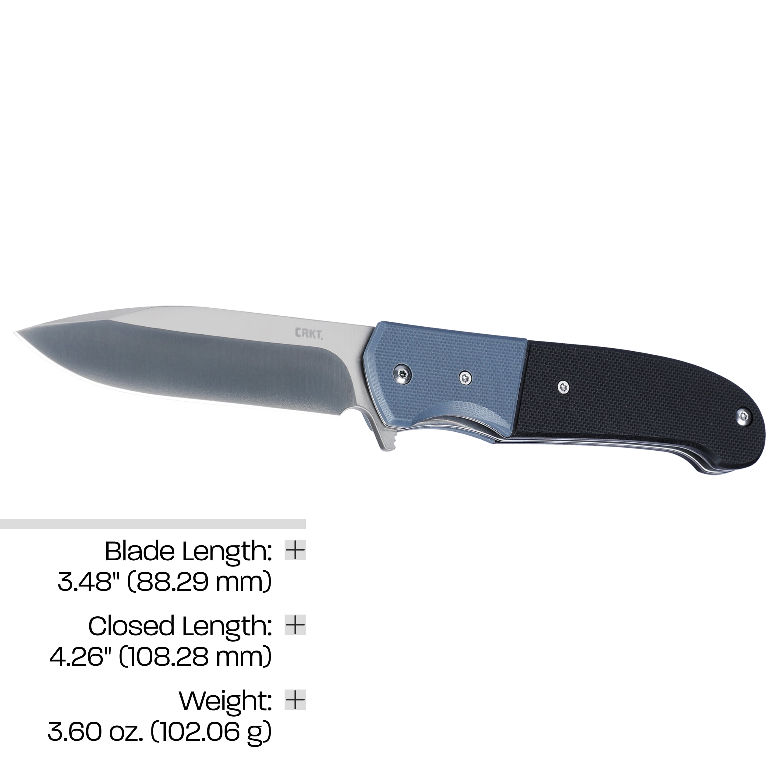 CRKT Ignitor Everyday Carry Assisted Folding Knife with Liner Lock: Stainless Steel Plain Edge Blade, G10 Handle, Pocket Clip, 6880