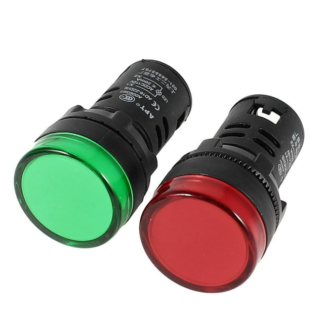 Lámpara indicadora LED de panel piloto AD16-22D/S de 22 mm AC 110V 20mA Verde Rojo 2 piezas