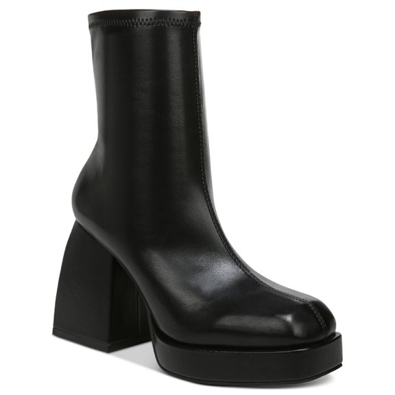Bar III Womens Narita Faux Leather Block Heel Ankle Boots