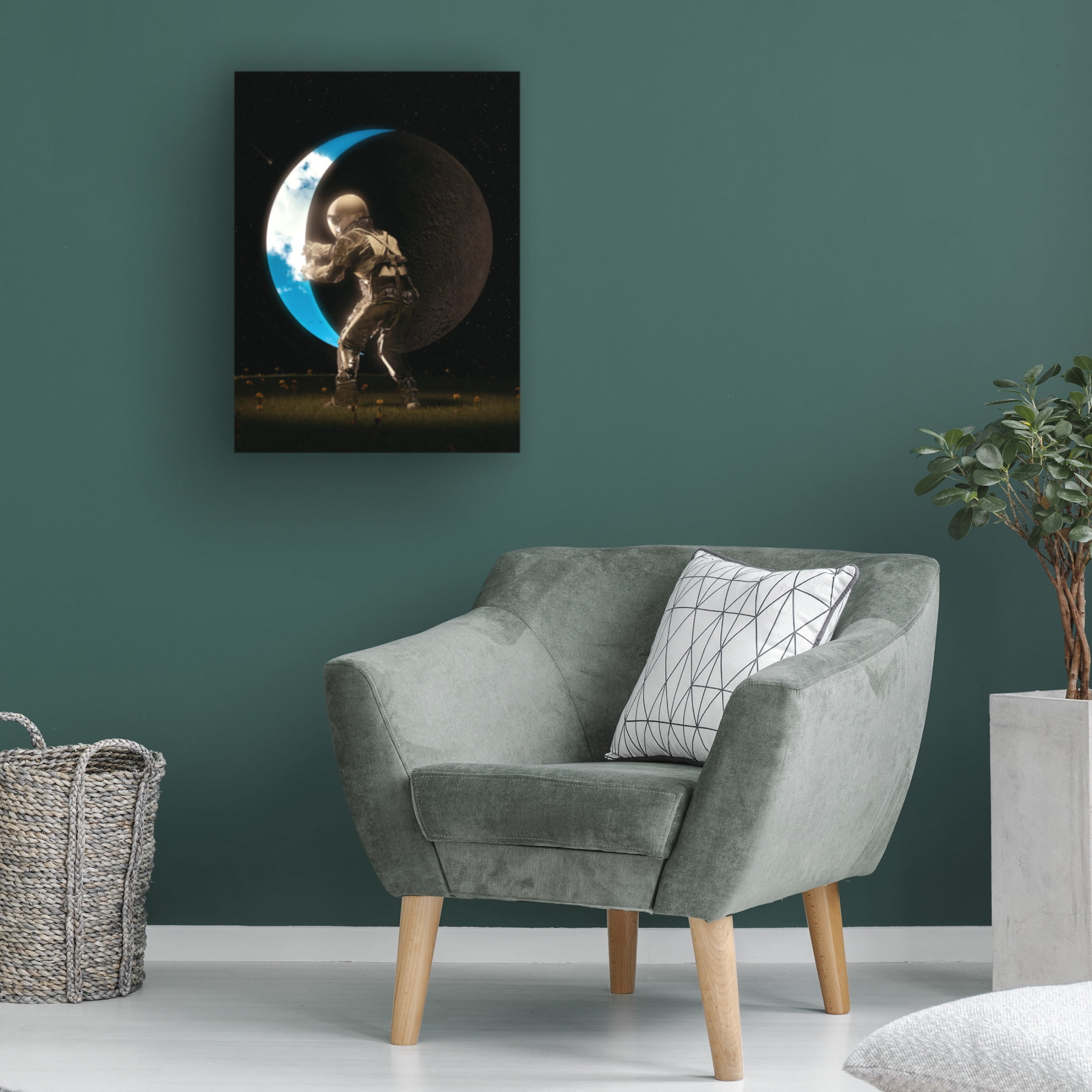 Canvas Wall Art - Francis Minoza 'Space Out' Wall Art for Living Room, Bedroom, or Office Décor by Trademark Fine Art - 14 x 19 Inches
