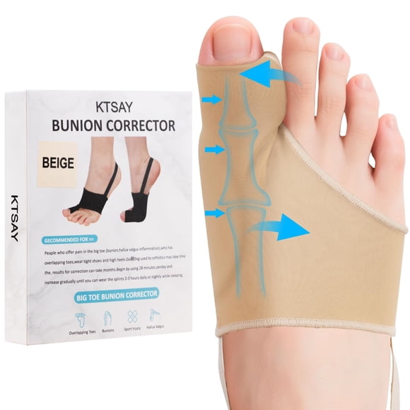 Corrector de juanetes KTSAY, enderezador del dedo gordo, 2 piezas, beige