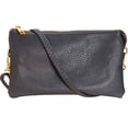 thumbnail image 2 of Humble Chic Vegan Leather Crossbody Wristlet Bag or Small Purse Clutch, Includes Adjustable Shoulder and Wrist Straps, Charcoal, 2 of 8