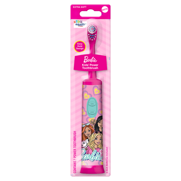 Equate Kids Barbie Oscillating Electric Toothbrush, Battery Powered, Soft Bristles (1 Brush, 2 AAA Batteries)